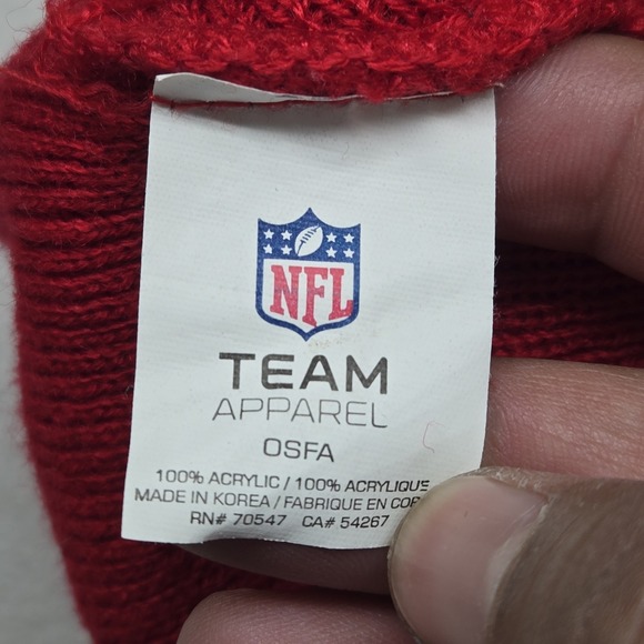 San Francisco 49ers Unisex Beanie ONE SIZE Red With Black Accents NFL Team - Picture 5 of 6